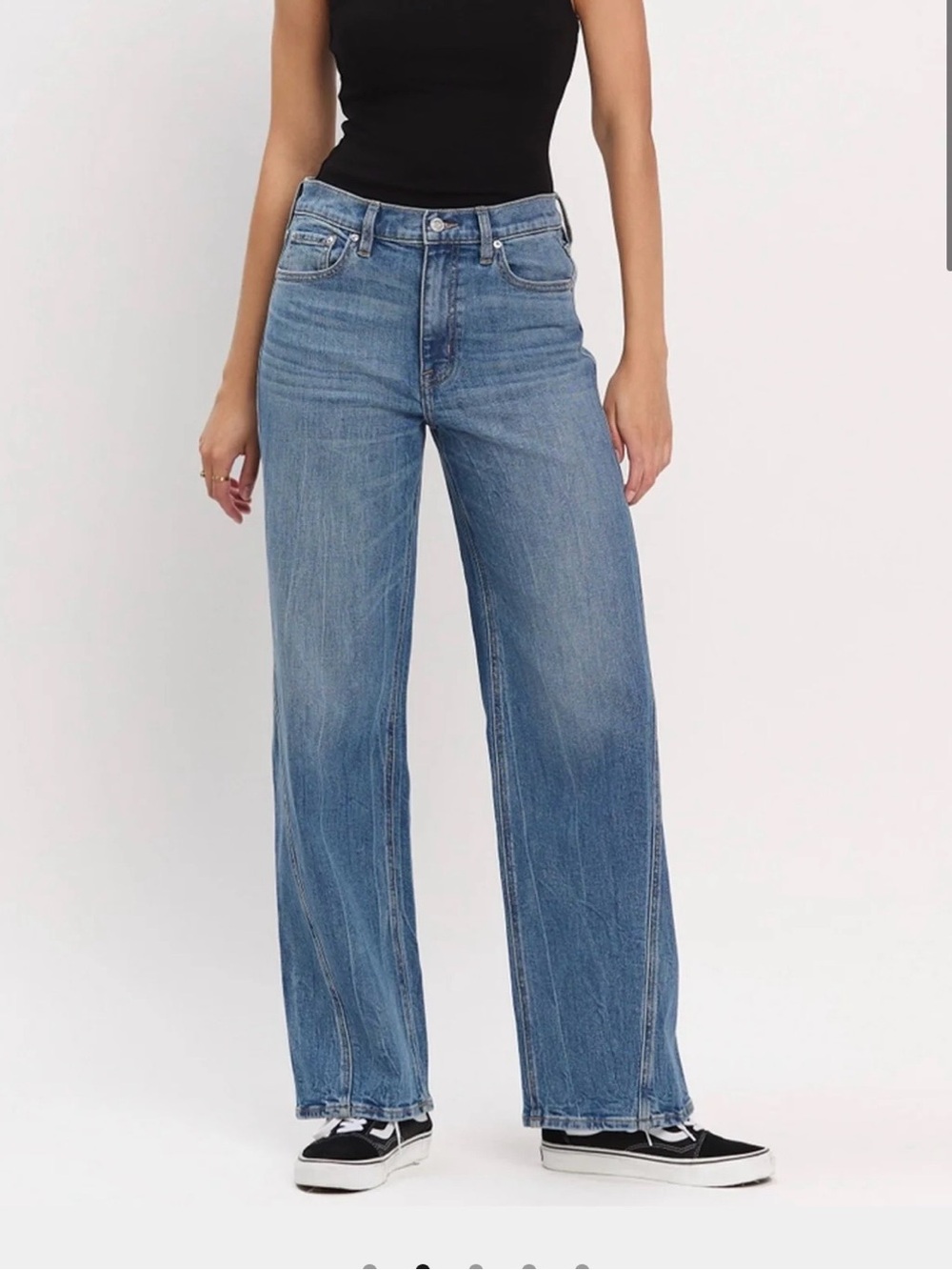eunina ryder baggy Wide-Leg High-Rise Jeans - Light Blue